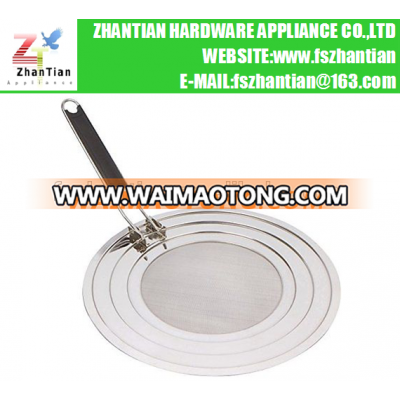 Splatter screen Guard for frying pan and cooling with folding handle,stainless steel Grease shield,Dish washer safe